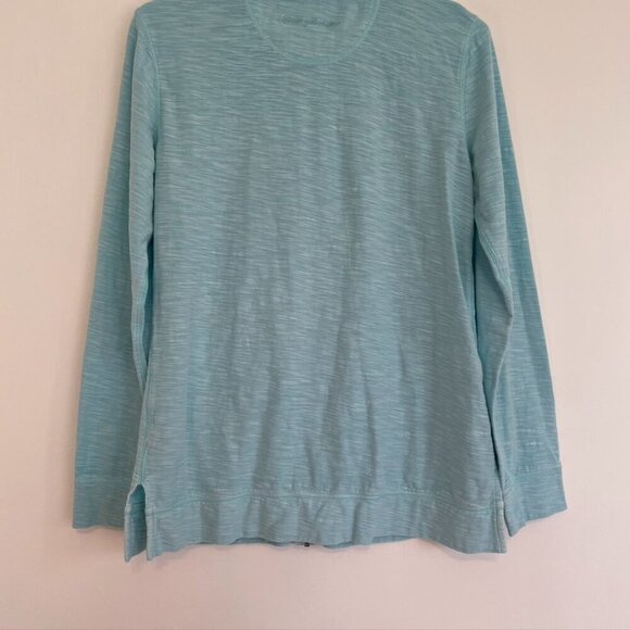 TOMMY BAHAMA Aqua Blue Full Zip Long Sleeve 100% Cotton Lightweight Sweatshirt S - Picture 12 of 12
